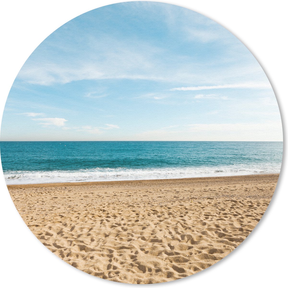 Muismat rond 40x40 cm - Mousepad Zand - Strand - Zon - Ronde muismatten