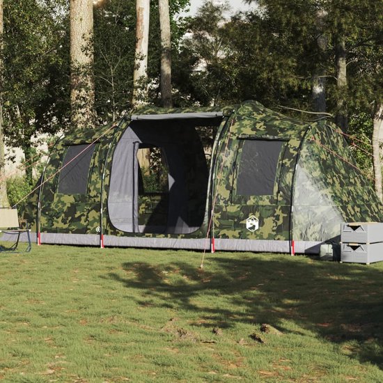 vidaXL - Tente tunnel - 4 personnes - imperméable - camouflage