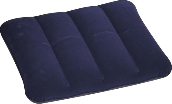 Opblaasbaar Reiskussen 48x34x12 cm - Luchtkussen met Velours Coating, Antislip Hoofdkussen van Merkloos — afbeelding 4