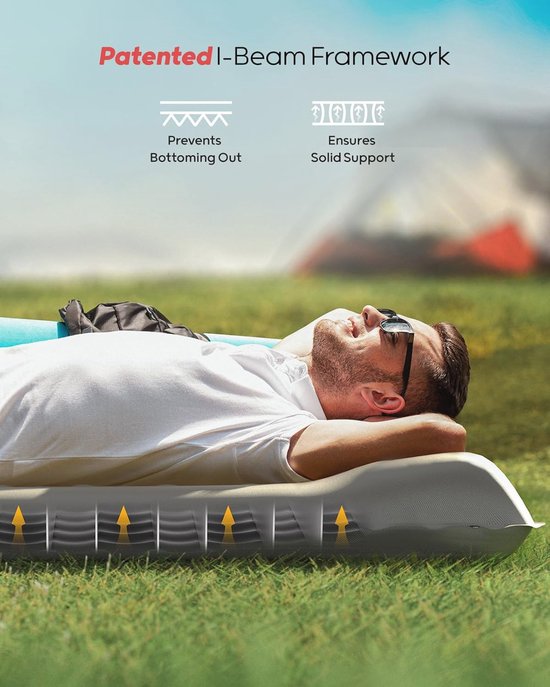Campingmat 12 cm zelfopblazend voor 2 personen - ultradikke opblaasbare luchtmatras voor outdoor en kamperen van Merkloos — afbeelding 2