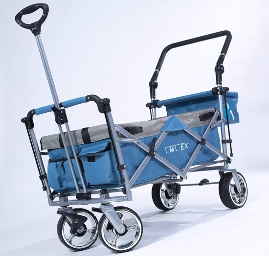 Opvouwbare Bolderkar met Zonnedak voor Kinderen - Hoge Stabiliteit tot 80 kg van Lifetime Garden — afbeelding 5