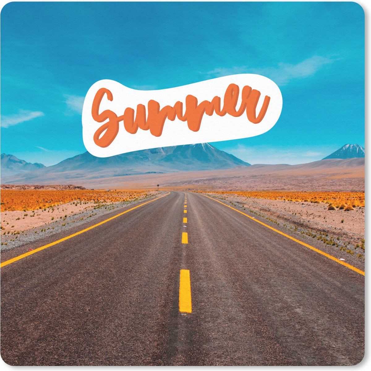 Muismat 30x30 cm - Mousepad Roadtrip - Auto - Zomer - Quote - Muismatten