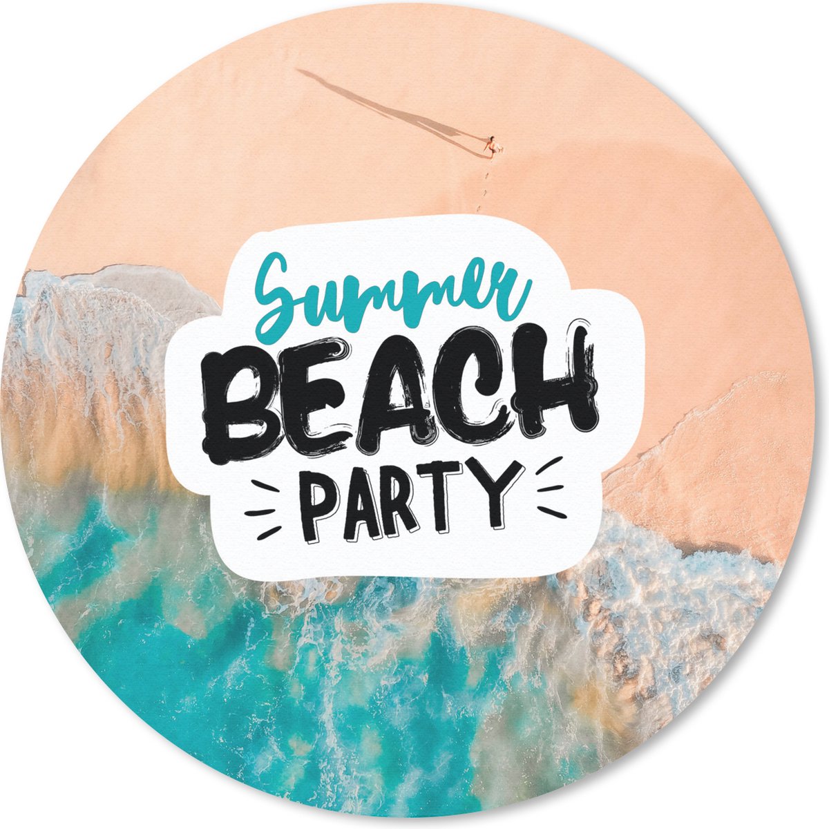 Muismat rond 30x30 cm - Mousepad Zomer - Spreuken - Strand - Zee - Ronde muismatten