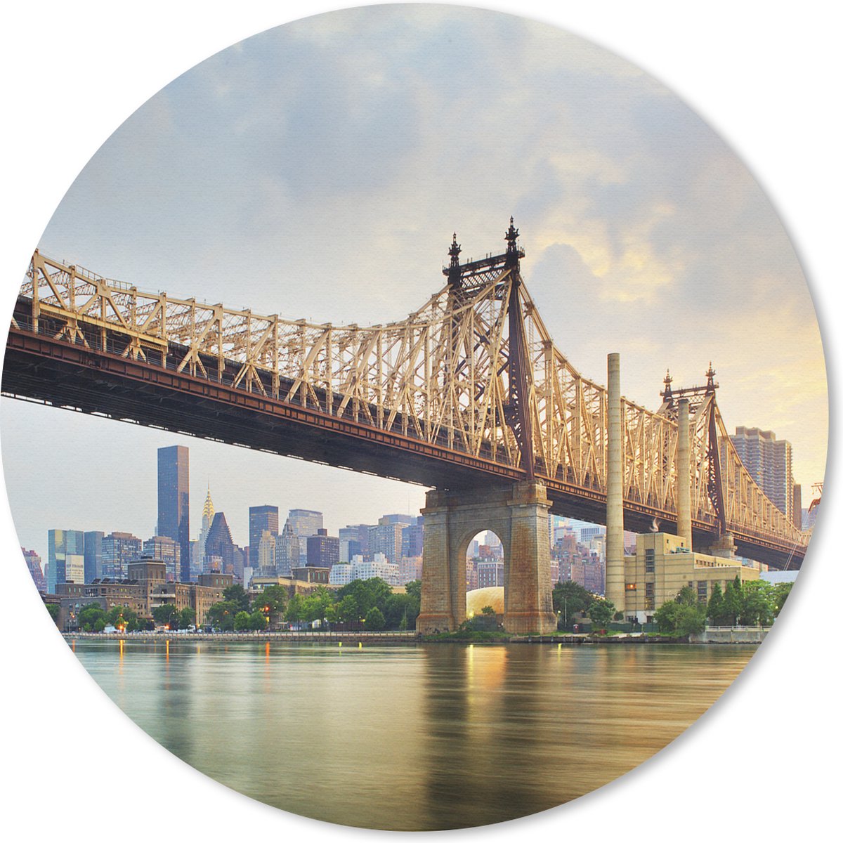 Muismat rond 20x20 cm - Mousepad New York - Queens - Manhattan - Ronde muismatten