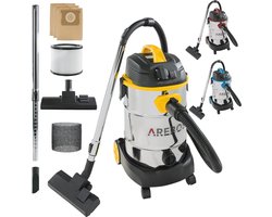 Industriële stofzuiger 1600 W | Nat- en droogstofzuiger met 30 liter reservoir | Krachtige, multifunctionele stofzuiger voor binnen en buiten