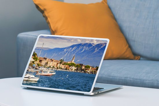 Autocollant pour ordinateur portable - 13,3 pouces - Lac de Garde - Bateaux - Montagnes - 31x22,5 cm - Autocollants pour ordinateur portable - Peau pour ordinateur portable - Couverture