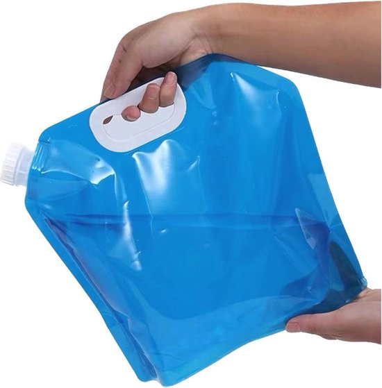 XiXiRan Opvouwbare Waterzak 10 Liter – 2 Stuks, Draagbaar, PE-Materiaal, Voor Kamperen En Reizen