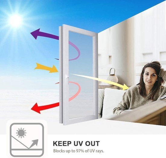 Raamfolie Privacyfolie Voor Glas 115 x 220 cm Anti-Uv, Statisch Hechtend, Lijmvrij Glasfolie Voor Ramen Voor Kantoor Badkamer Thuis, Mat