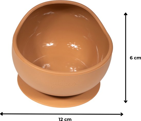 Jikkies® - Siliconen Kom - Schaaltje - Bakje - Anti Slip - Kommetje - Met Zuignap - Taupe - 100% Siliconen - Vaatwasserbestendig - Magnetron & Ovenbestendig - De Veilige en Praktische Kom voor Baby’s en Peuters van Jikkies — afbeelding 5
