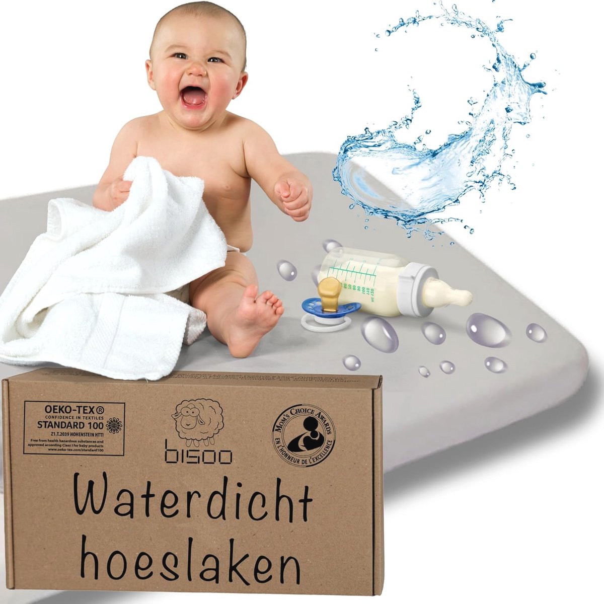 Waterdichte Hoeslakens voor Mosesmand en Kinderwagen - 75x35 cm 2-in-1 - Natuurlijk Katoen en Bescherming