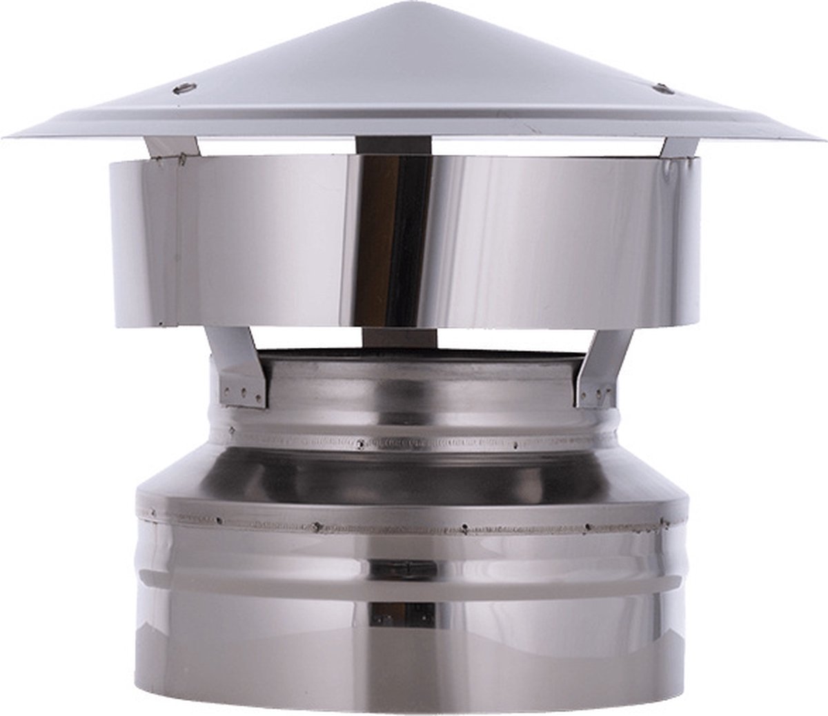 Regenkap Ø200mm 0,5mm RVS.