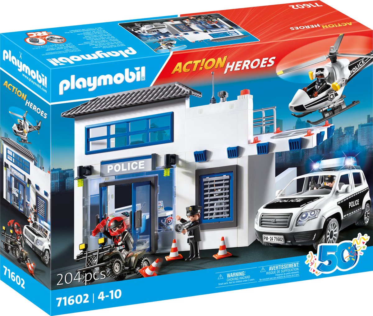 PLAYMOBIL Action Heroes - Politiestation met voertuigen constructiespeelgoed 71602