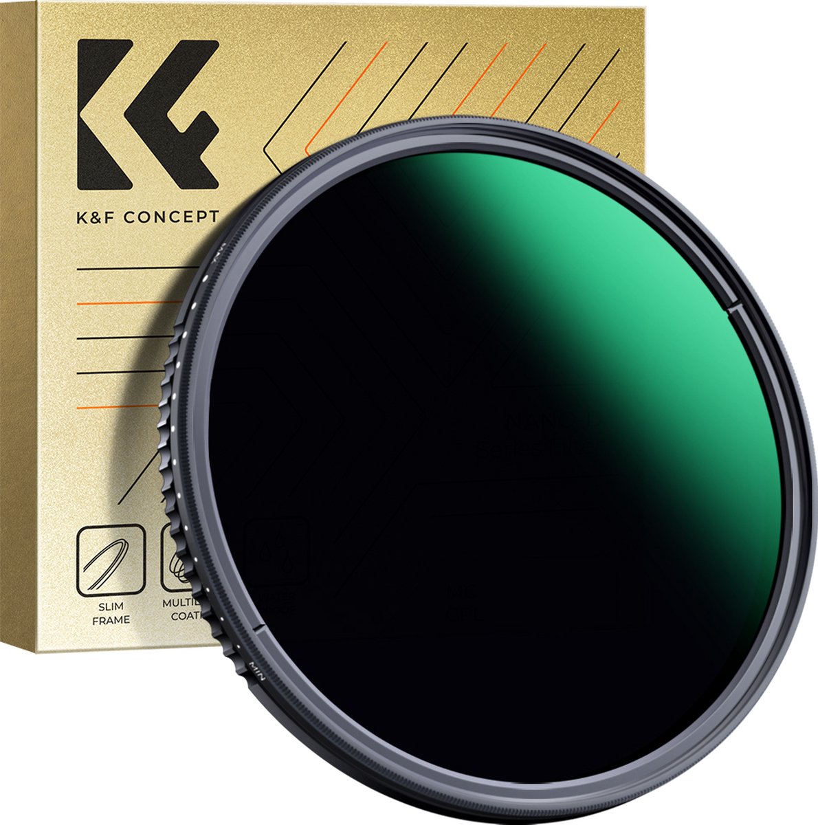 K&F Concept 72mm variabele ND3-ND1000 Nano-D MRC slim filter ND fader grijsfilter 1.5-10 stops