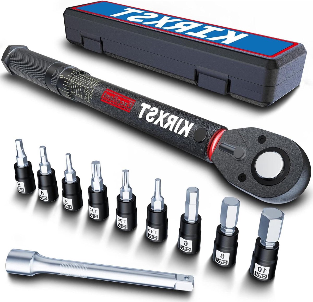 Momentsleutel Fiets 1/4" 3-33 Nm Set Torsiesleutel Zwart-Onderhoudsset Fiets Auto Motor