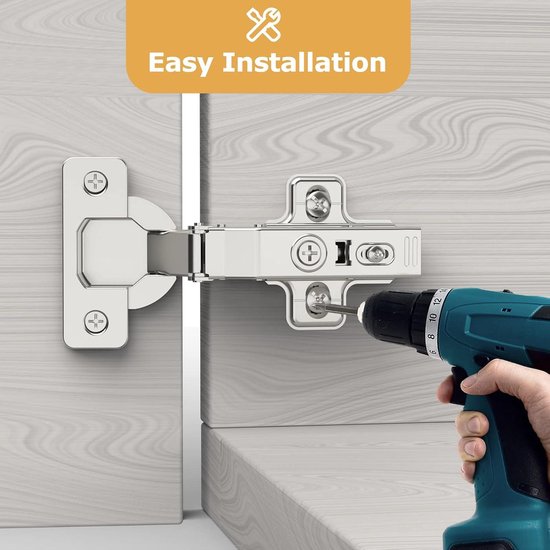 2 paar 45mm Verborgen Kast Scharnier Rvs Onzichtbare Deur Scharnieren Verborgen Vat Houten Doos Blad Hoogte 1-3/4
