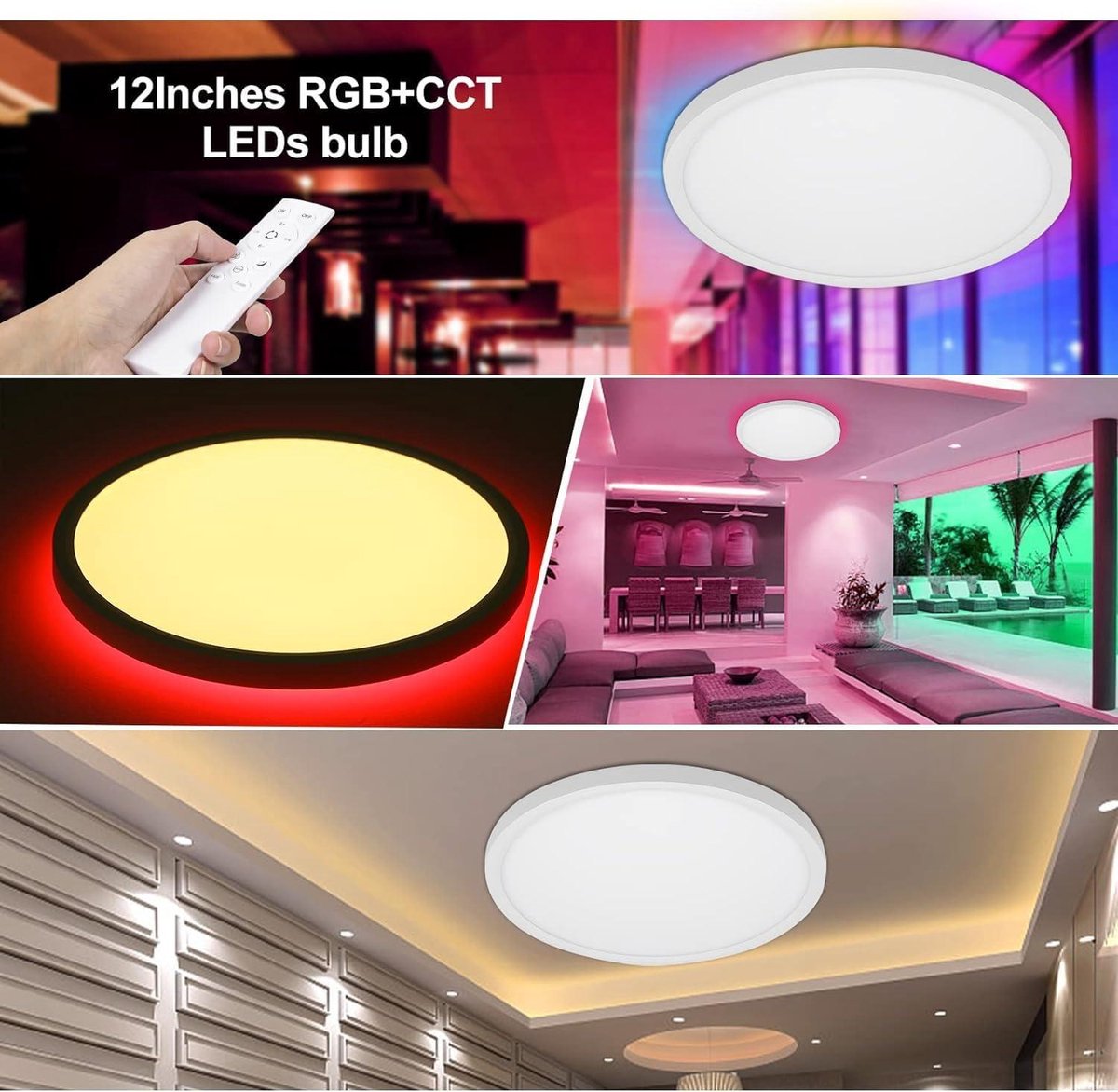 Slimme LED Plafondlamp 30 cm – 24W RGB met App