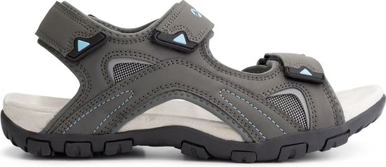 Travelin Volda herensandalen – leer – profielzool – grijs – maat 43