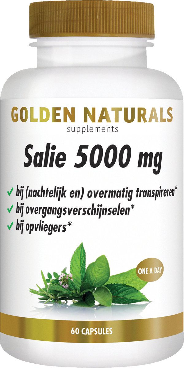 Goedkoopste Golden Naturals Salie 5000mg (60 veganistische capsules