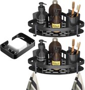 Bol.com Corner Shower Caddy with Soap Holder and Shelf - Bathroom Storage Basket - No Drilling Wall Mounted Organizer for Bathroom aanbieding