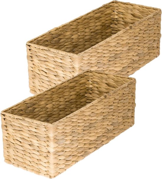 HMF Seegras-Aufbewahrungskorb 38x15x14 Cm – Handgeflochten, Mit Metallrahmen, Für Bad, Wohnzimmer, Toilettenpapier & Deko