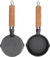 Gietijzeren Enkele Ei Koekenpan - 2 stuks, Anti-aanbak Eierpan voor Mini Ei en Omelet - Kleine Koekenpan van 3.9 inch