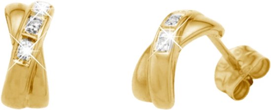 Diamond Luxury - Boucles d'oreilles en or jaune avec diamant
