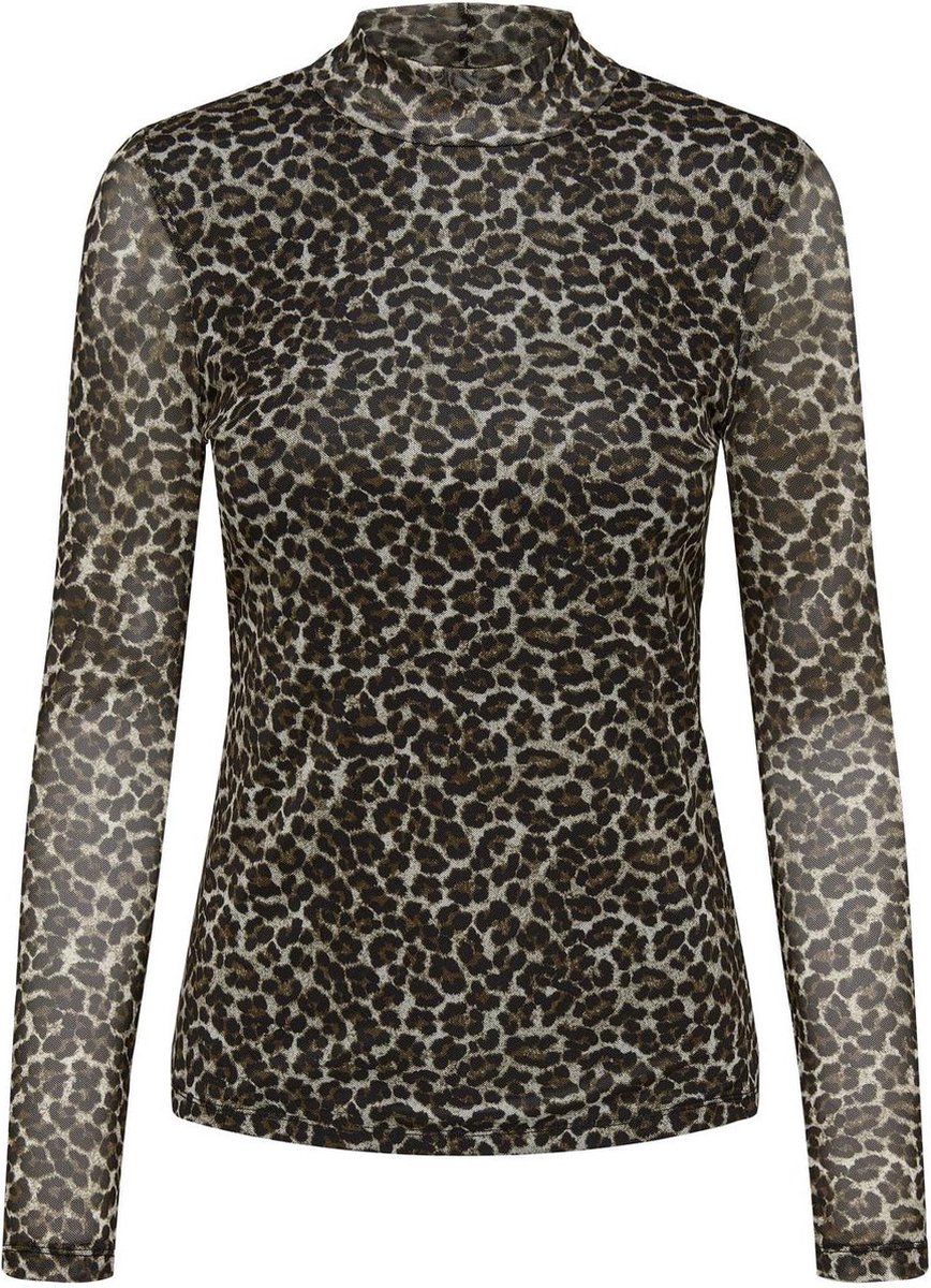 ONLY ONLERICA LIFE MESH L/S TOP JRS NOOS Dames Panterprint Top - Maat L
