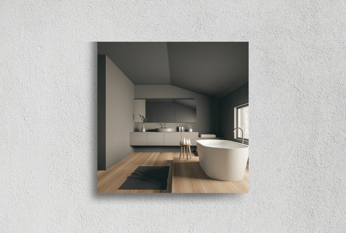 Vierkante Spiegel - Badkamerspiegel - Brons - 60 X 60 cm - Dikte: 4 mm - In Nederland Geproduceerd - Incl. Spiegellijm - Top Kwaliteit Wandspiegel Zonder Lijst