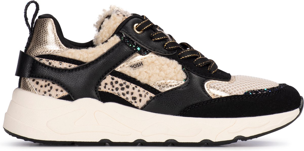 Posh by Poelman MINION Dames Sneaker - Zwart met beige