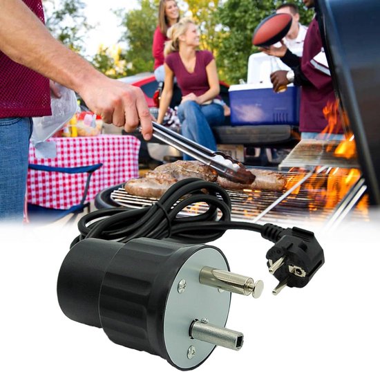 Moteur De Barbecue Teror FD801A - Rotateur De Broche, Prise EU 230V, Noir