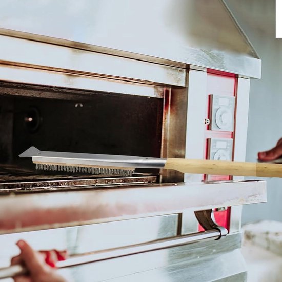 Pizza Steen Reinigingsborstel - Barbecue Grill Cleaning Tool Met Houten Handvat - Keuken Oven Accessoires - Draagbare Borstel van Marlow. — afbeelding 3