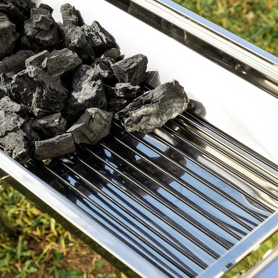 Opvouwbare Campinggrill Draagbare Barbecue Roestvrij Staal Multifunctioneel Maaltijdplateau Muggenafstotende Lamp Grijs van Merkloos — afbeelding 2
