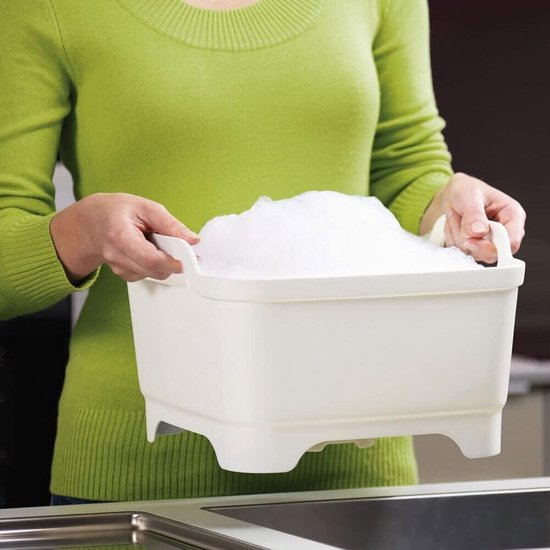 Afwasbak met handgrepen en afvoerplug - 9 liter - wit - groen van Brabantia — afbeelding 3