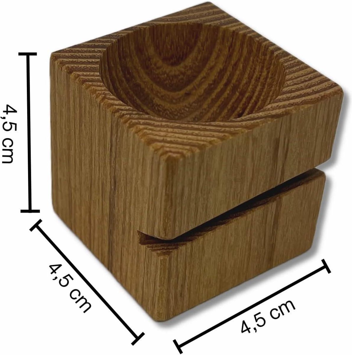 Lot De 4 Coquetiers Bois D'Acacia - Design Moderne Aspect Noyer, Double Cavité, Élégants & Durables Pour Petit Déjeuner Chic