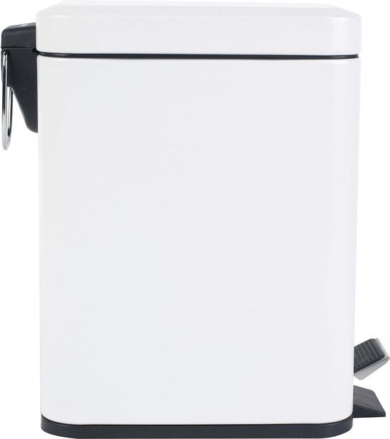 Relaxdays vierkante pedaalemmer 7L, softclose, uitneembare binnenemmer