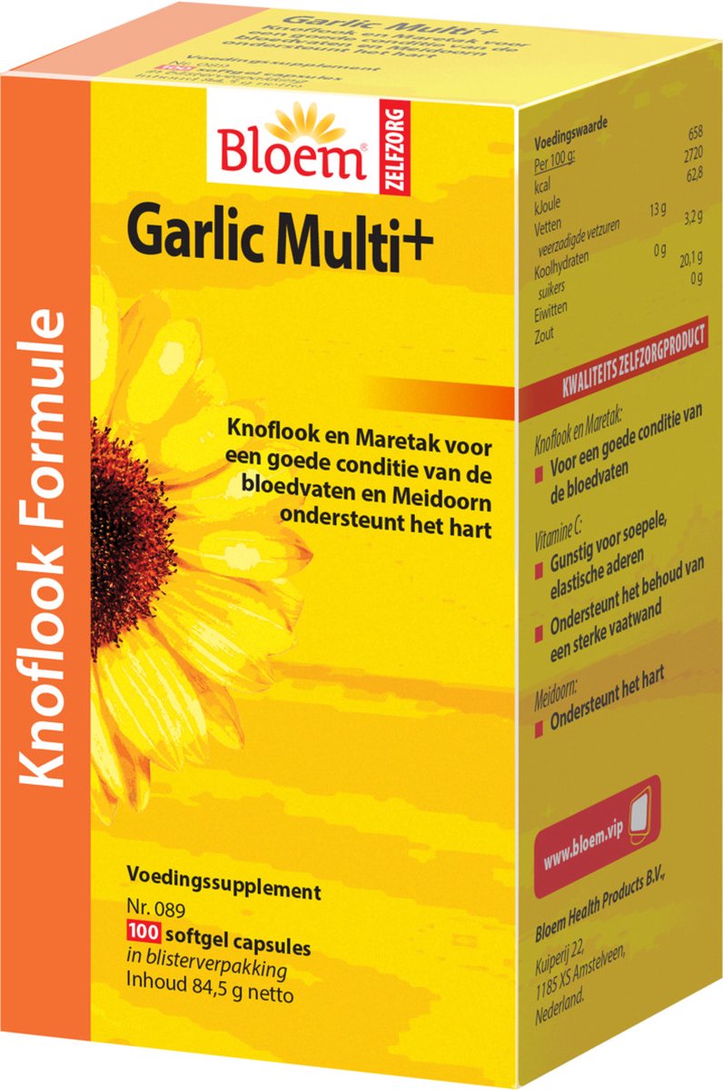Goedkoopste Bloem Garlic Multi - 100 capsules - Voedingssupplement
