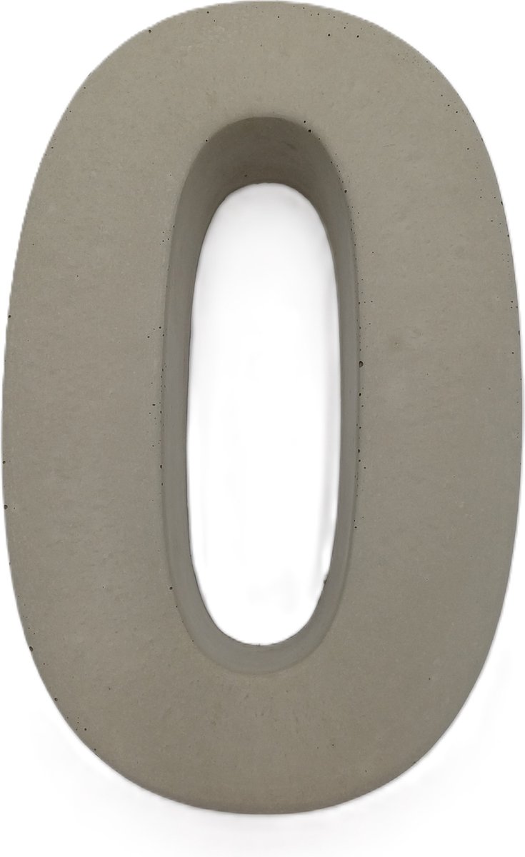betonnen huisnummer 20cm hoog cijfer 0