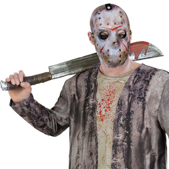 Foto: Smiffys friday the 13th jason voorhees machete mask kostuum accessoire set grijs