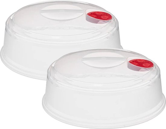 5Five Magnetrondeksel - 2x - D27 x H10 cm - transparant - kunststof - magnetronkap/afdekschaal