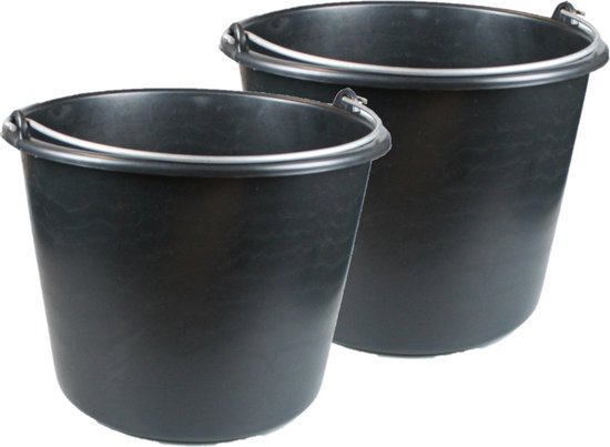 Seau De Construction Synx Tools 12L Noir – Poignée Fer, Dimensions 35x40x25 Cm – Pour Chantier, Ménage, Nettoyage - 6