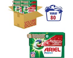 Ariel Wasmiddel Pods +Ultra Vlekverwijderaar - 4 x 20 Wasbeurten Voordeelverpakking