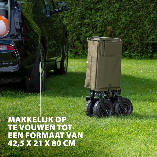 Opklapbare strandwagen / bolderkar - 70 kilogram belastbaarheid met tas - TRAVEL HC-0910 Bolderkar — afbeelding 4
