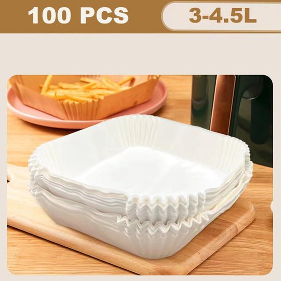 Nerthus FIH 1181 air fryer paper trays 100 pieces nonstick disposable 20x20cm kitchen