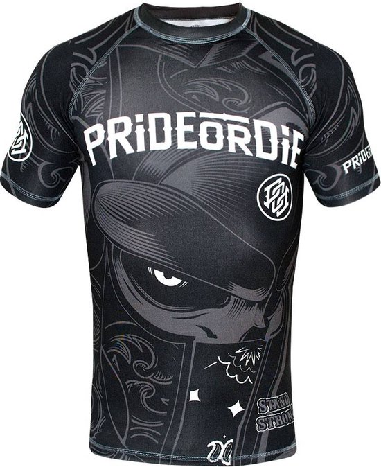 PRiDE or DiE STAND STRONG Rash Guard S/S Compression Shirt
