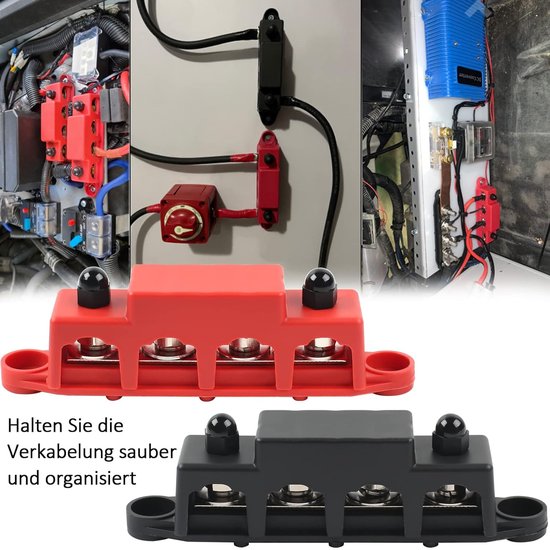 Dc 48v 250a 4 terminal studs busbar powerterminal block M8 M10 de
