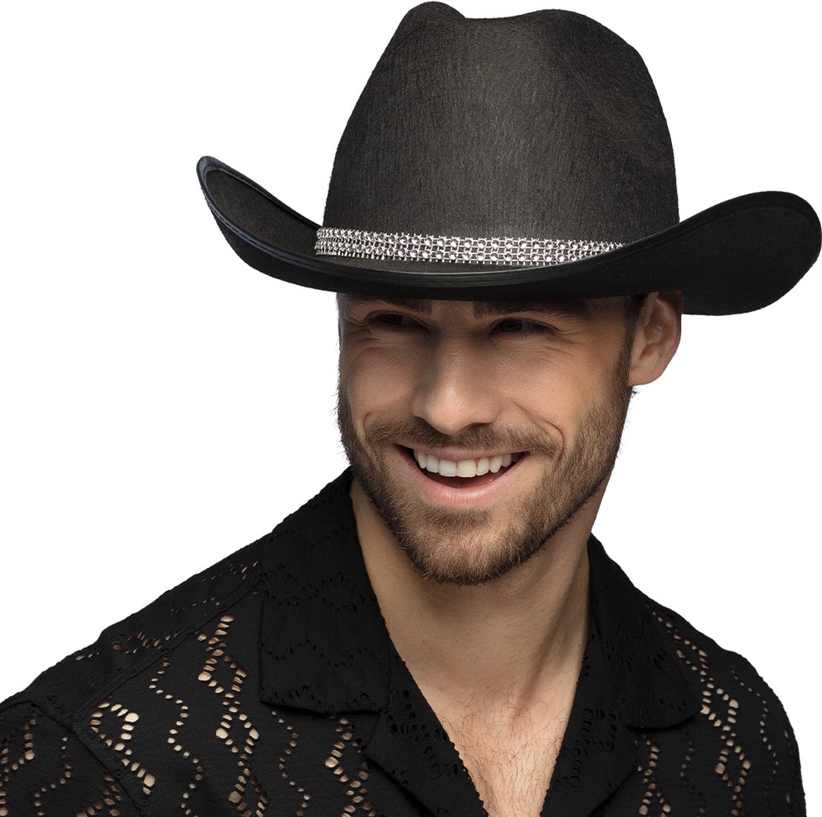 Boland - Hoed cowboy Daisy zwart Zwart - 58 - Volwassenen - Unisex - Western - Festival