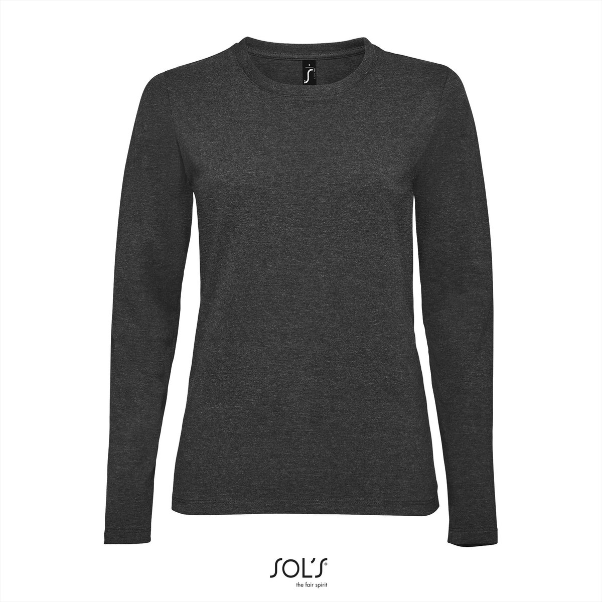 SOL'S Women´s Long Sleeve T-Shirt Imperial L02075 - Charcoal Melange - S