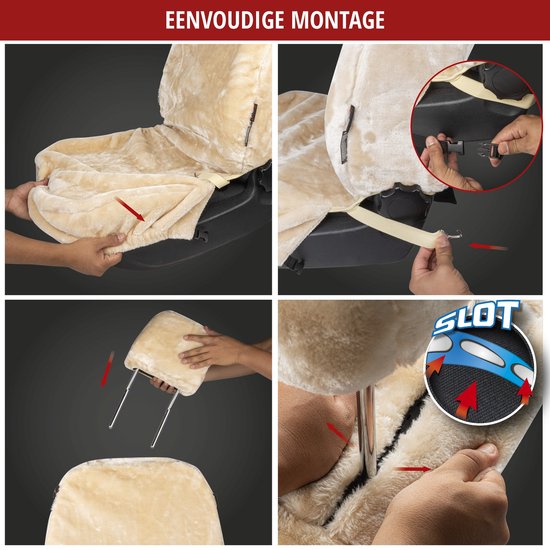 Walser Autostoelhoes Teddy - synthetisch bont - antraciet van Walser — afbeelding 2
