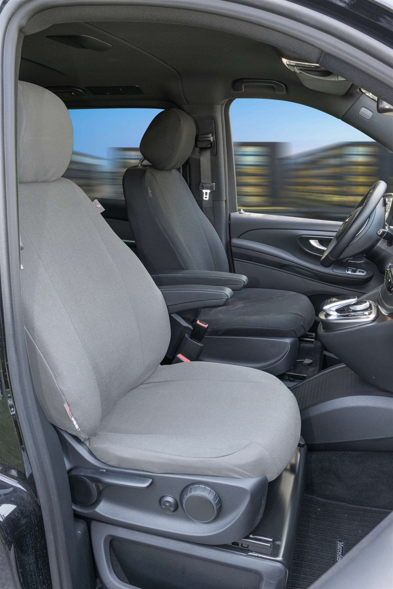 Walser Autostoelhoes Transporter Fit van stof antraciet geschikt voor Mercedes-Benz V-Klasse 447 - 1 bestuurderszitplaats (armleuninguitsparing rechts)
