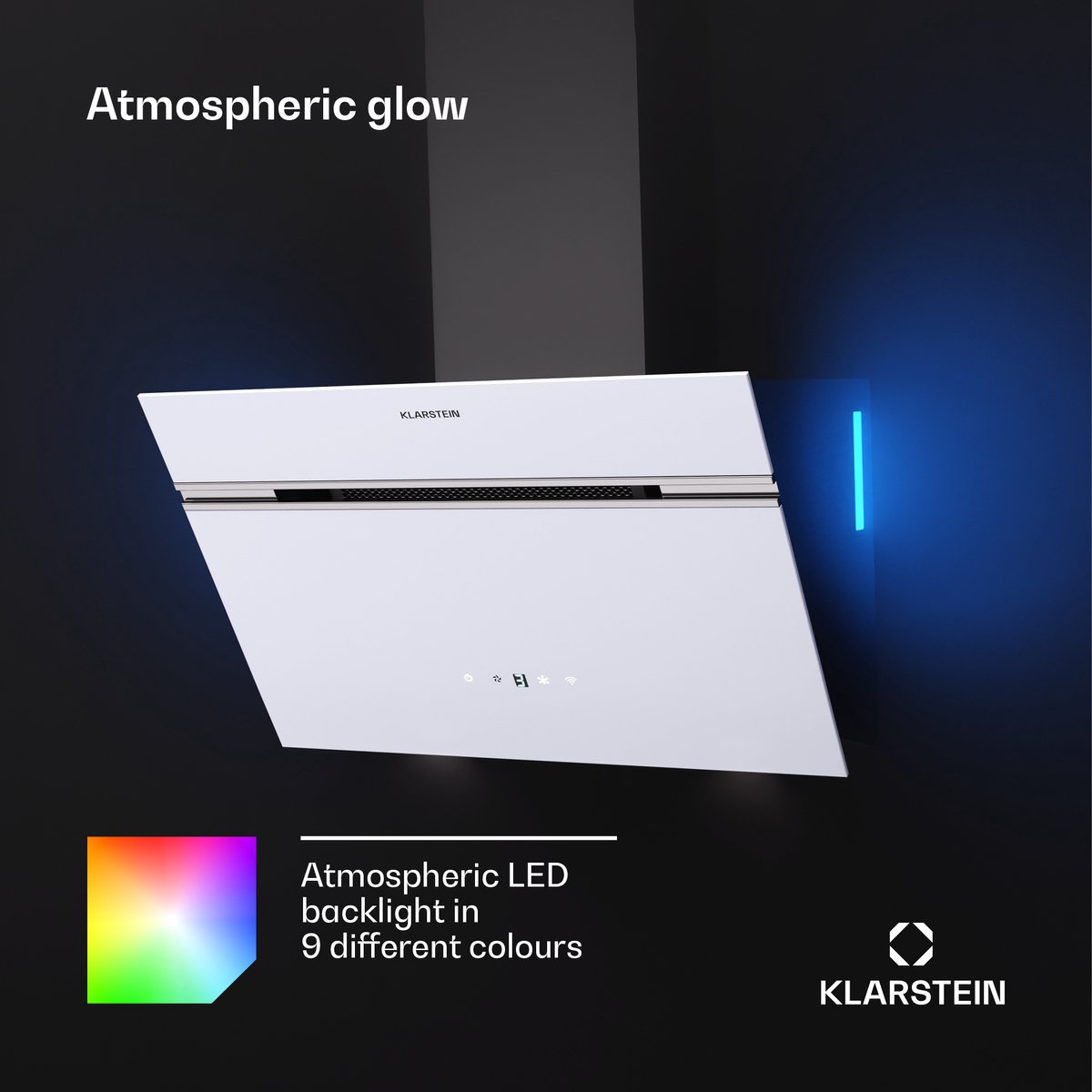 Klarstein Illuminosa Hotte aspirante inclinée 90 cm 818 m³/h A LED 3